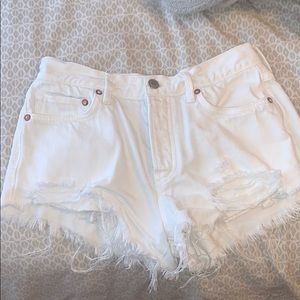 Free people high wasted white shorts